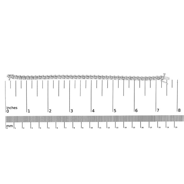 Early 21st Century .925 Sterling Silver 1/4 Cttw Diamond Station and S Link Bracelet For Sale - Image 5 of 5