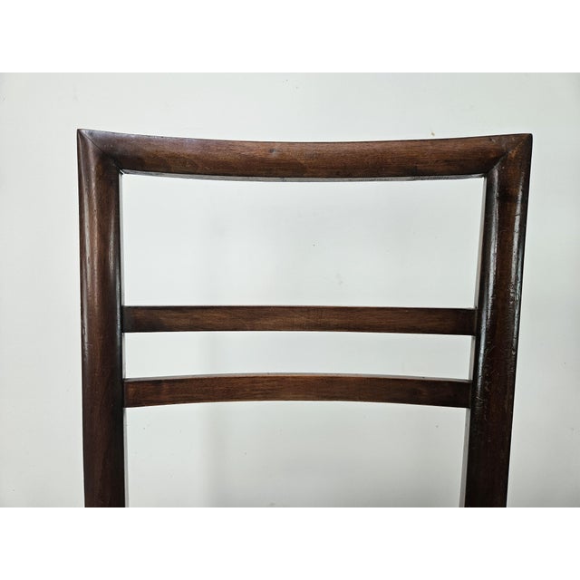 Art Deco Dining Chairs in Walnut and Fabric, 1940, Set of 2 For Sale - Image 6 of 14