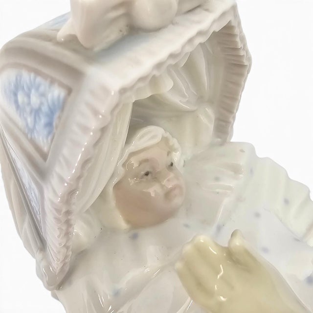 Ceramic Lladro #4938 Baby's Outing Spanish Porcelain Woman With Baby Carriage For Sale - Image 7 of 12