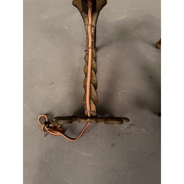 1890s French Iron Wall Sconces - Pair For Sale In Indianapolis - Image 6 of 11
