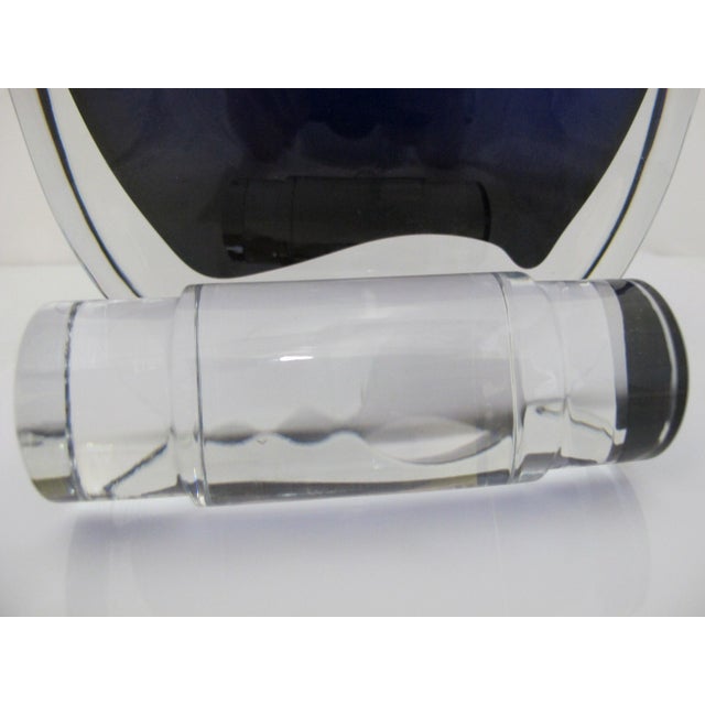 Baccarat Crystal Cobalt Blue Oceanie Kaleidoscope Stopper Sculpture Vase For Sale - Image 18 of 18