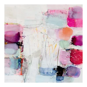 Contemporary Abstract Acrylic on Canvas Painting "Frühblüher" by Greet Helsen