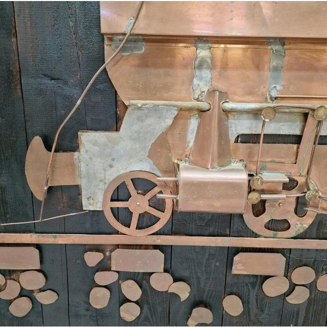 Large Swiss Wooden Wall Panels with Trained Copper Patterns, 1960 For Sale - Image 11 of 15