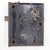 Antique right swing rim lock made of cast iron with a black finish. The original mounting screws are not available. Good...