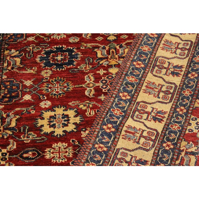 Beige Rustic Super Kazak Red/Beige Wool Rug - 4'1'' X 5'10'' For Sale - Image 8 of 10