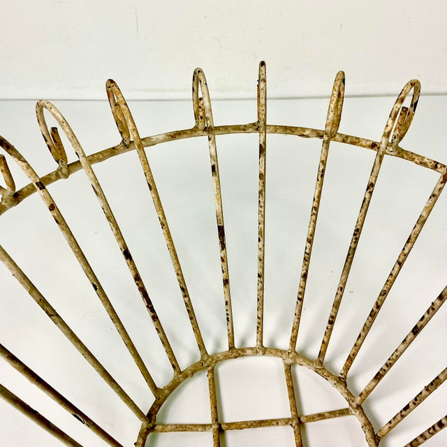 1950s Vintage French Art Nouveau Boho Chic Small Wire Jardiniere Basket Planter. For Sale - Image 12 of 12