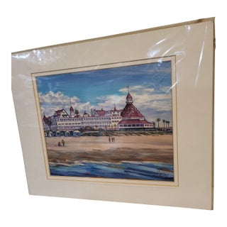 1940s Hotel Del Coronado Art Print For Sale