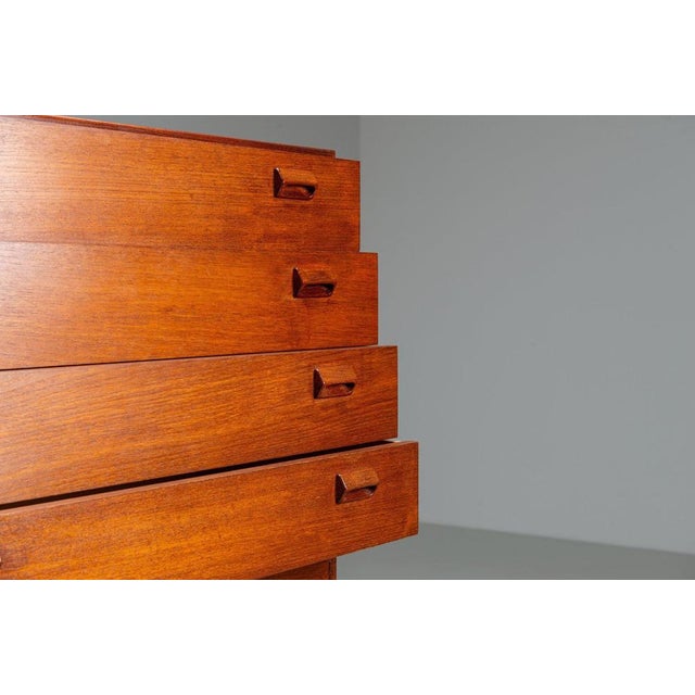 Brown Chest of Drawers in Teak by Børge Mogensen for Soborg Mobelfabrik, Denmark, 1960s For Sale - Image 8 of 13