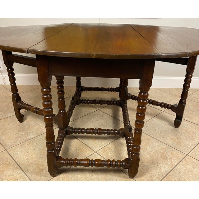 English William and Mary Gateleg Table Barley Twist Legs, 17th–Early 18th C. For Sale - Image 9 of 13