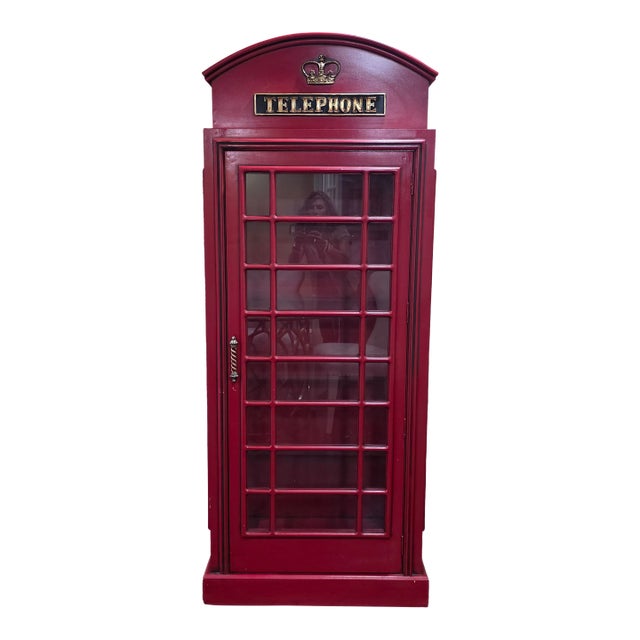 Vintage British Phone Booth Display Cabinet For Sale