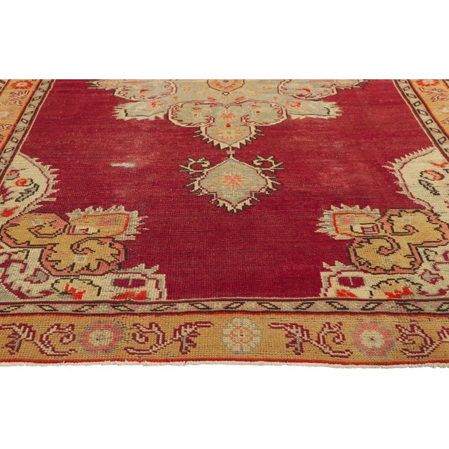 Mid 20th Century Vintage Turkish Oushak Rug, 04'10 X 08'03 For Sale - Image 4 of 10