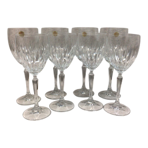 Vintage Set of Cristallerie Zwiesel Full Lead Crystal Ceremony Goblets-Set 4 Wine and 4 Water Goblets