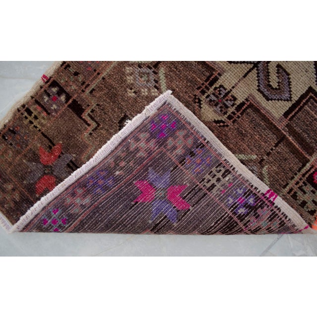 Hand Knotted Small Turkish Rug - 19" X 42" For Sale - Image 10 of 15