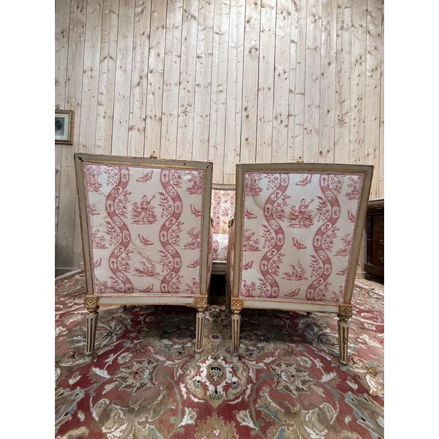Louis XVI Salon in Rechambered Wood, Set of 3 For Sale - Image 3 of 12