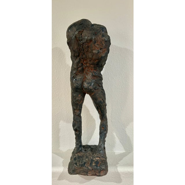 Metal Mid Century Abstract Sculpture of a Male Figure by Serge Monsau (24" High) For Sale - Image 7 of 8