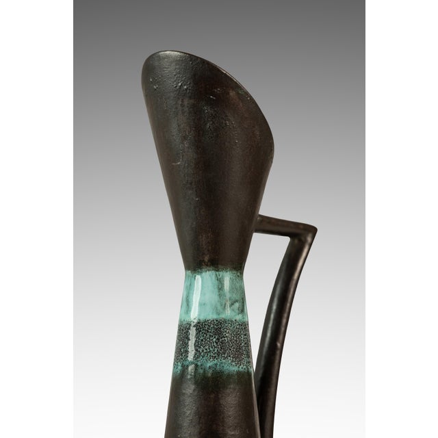 Mid-Century Postmodern Contemporary Studio Craft Glazed Ceramic Pitcher / Vase / Vessel, Usa, C. 1980s For Sale - Image 15 of 17