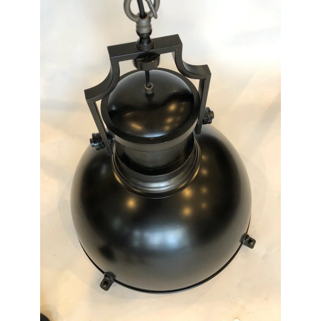 Noir Black Metal Marine Pendant Light For Sale - Image 9 of 13