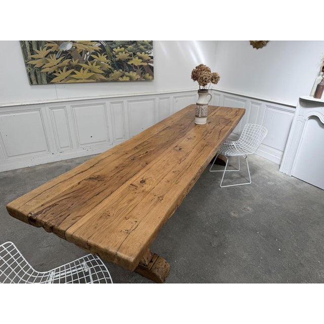 Monastery-Style Oak Table, 1950s For Sale - Image 11 of 12