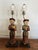 Wood Antique Vietnamese Altar Maid Figurine Hand Carved Table Lamps - a Pair For Sale - Image 7 of 18
