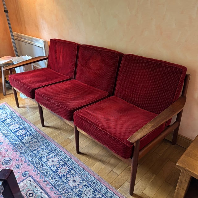 Arne Vodder Mid-Century Modern Teak Seating Group by Arne Vodder for Glostrup, 1960s, Set of 3 For Sale - Image 4 of 18