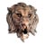 Antique Copper Finish Metal Lion Head Wall Sculptures For Sale