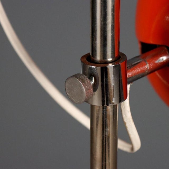 Vintage Orange Enameled Metal Lamp For Sale - Image 6 of 9