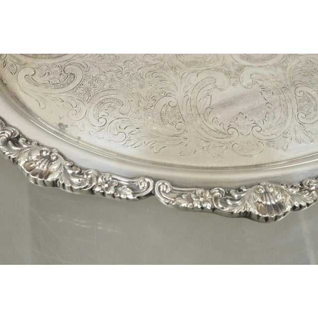 Metal Vintage Epca Bristol Silver by Poole 73 16 Silver Plated Oval Platter Bar Tray For Sale - Image 7 of 11