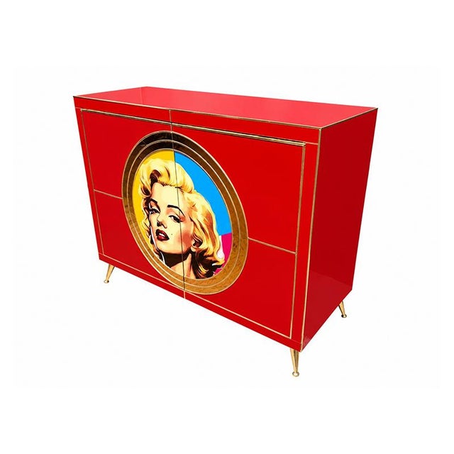Marilyn Glass Sideboard, 1980s For Sale - Image 3 of 5