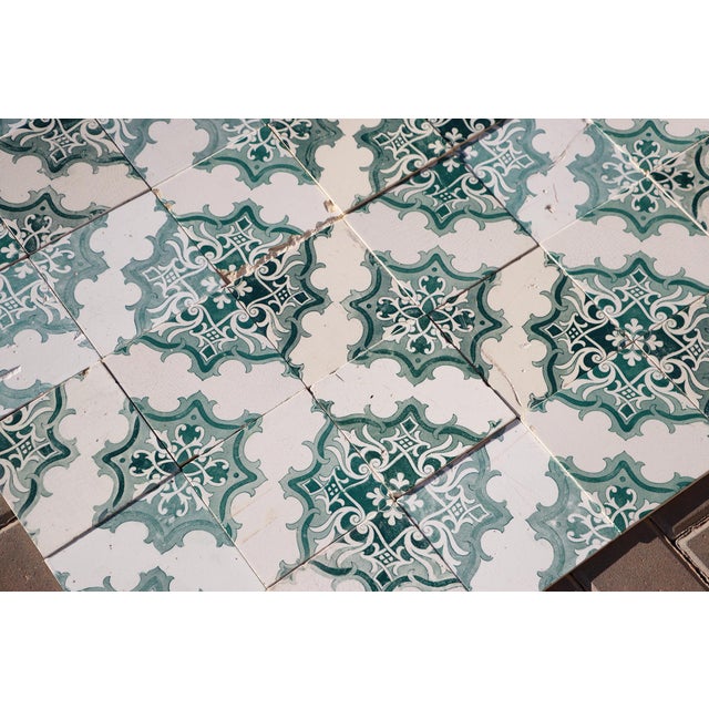 Antique 1920s Set of 78 Antique Large Art Deco Geometric Floral Tiles Portuguese For Sale - Image 16 of 18