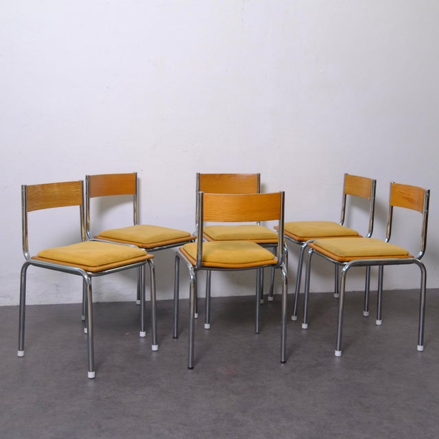 Brown Kitchen Chairs in Wood and Metal from Ibisco, 1970s, Set of 6 For Sale - Image 8 of 18