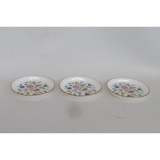 Minton Haddon Hall Bone China Trinket Dish 3pc Set John Wadsworth Coasters 4901b For Sale - Image 11 of 18