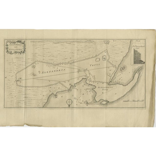Paper Antique Map of Alexandria Egypt Plan of Vetus and Nova, 1776 For Sale - Image 7 of 10
