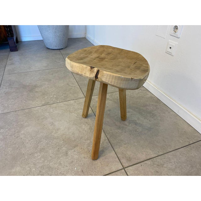 Rustic Spruce Wood Stool For Sale - Image 5 of 16