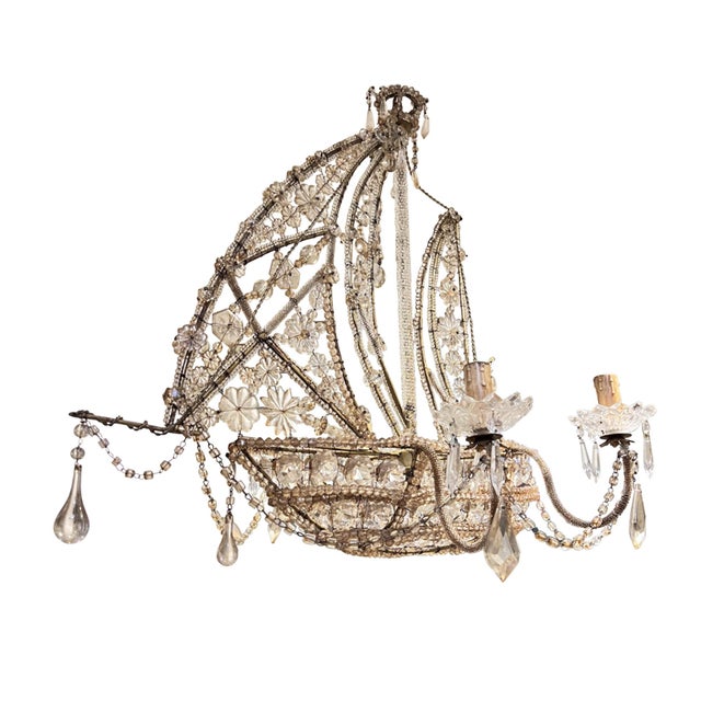 Glass Italian Ship Chandelier, 1950s For Sale - Image 7 of 10