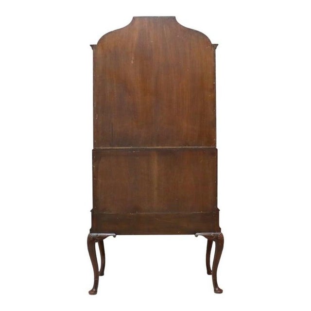 Burl & Carved Walnut Slant Front Marquetry Secretary Desk C1900 For Sale - Image 14 of 16