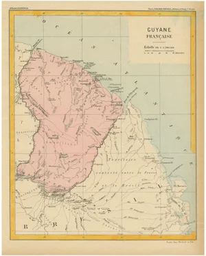 Map of French Guiana, 1890s