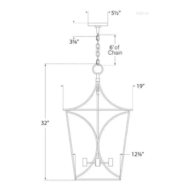 Visual Comfort Kate Spade New York for Visual Comfort Signature Cavanagh Medium Lantern in Gild For Sale - Image 4 of 4