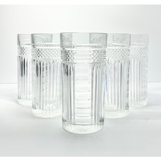 Libbey “Radiant” Set of 5 Highball Tumbler Glasses 6 1/8” 15oz Excellent condition. No chips, cracks, or fleabites. Height...