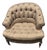 Vintage Silk Plaid Slipper Chair With Caster Wheels For Sale