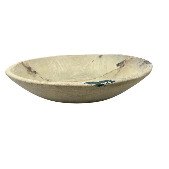 Farmhouse 1970s Vintage Wooden Parat Bowl - Medium For Sale - Image 3 of 5