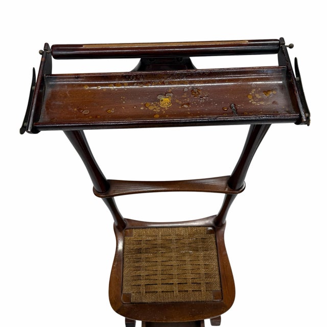 Mid Century Men’s Mahogany “Spqr” Clothing Valet, Seat and Drawer. No For Sale - Image 4 of 9