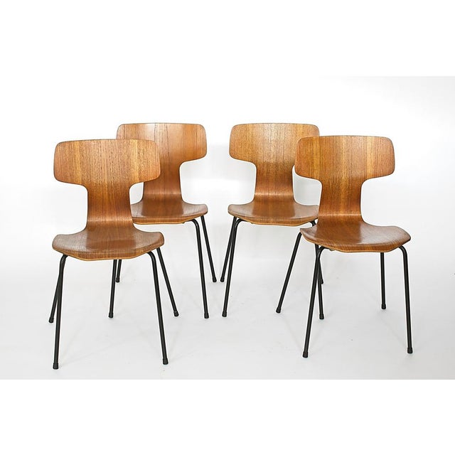 3103 Hammer Chairs in Teak by Arne Jacobsen for Fritz Hansen, 1960s, Set of 4 For Sale - Image 13 of 13
