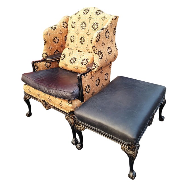 Discover the pinnacle of classic sophistication and handcrafted quality with this stunning wingback chair and matching...