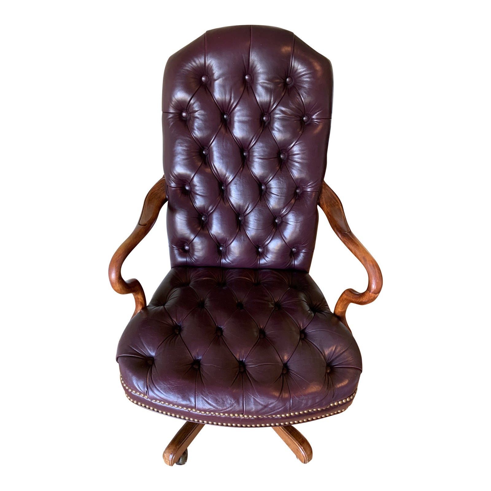 Late 20th Century Leather Executive Desk Chair Chairish
