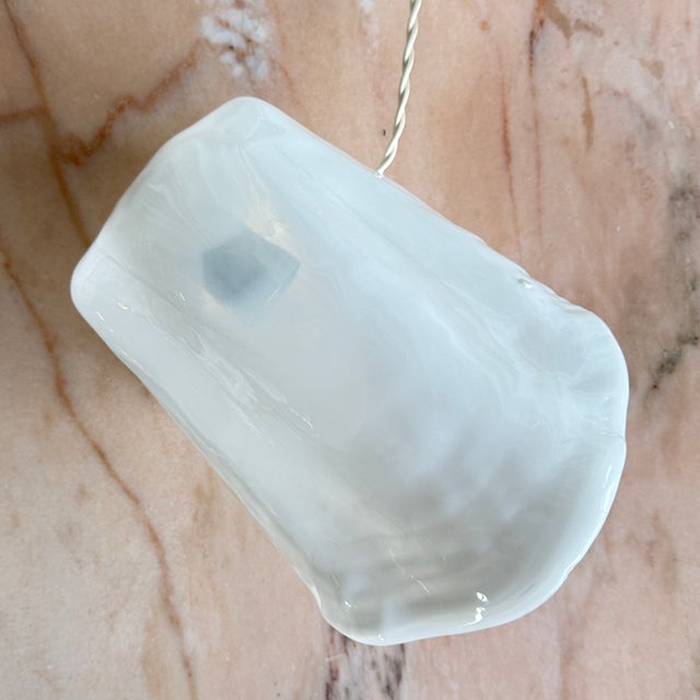 White Mid-Century Modern Murano Glass Oyster Table Lamp by La Murrina, Italy, 1970s For Sale - Image 8 of 17