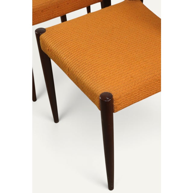 Vintage Teak and Orange Wool Chairs, 1960s, Set of 4 For Sale - Image 13 of 18