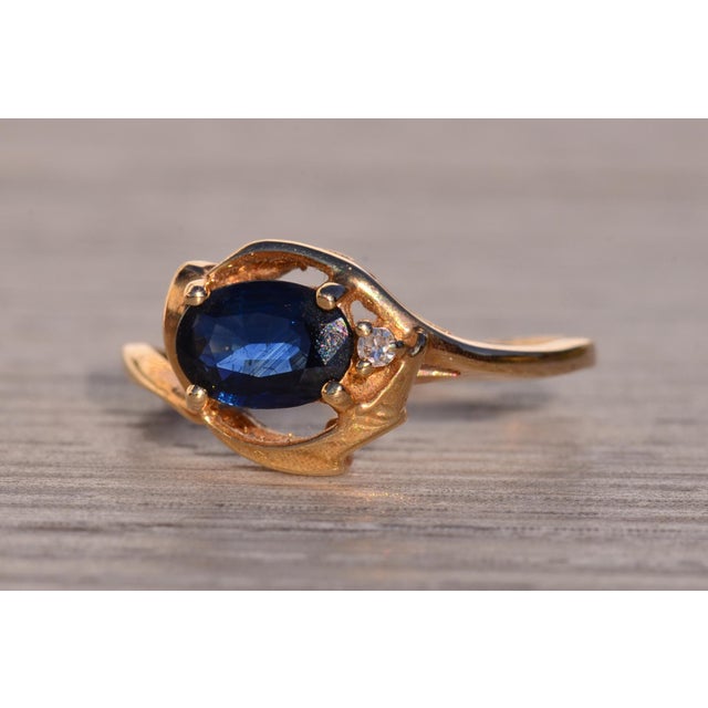 Metal The 147th Avenue: East to West Sapphire and Diamond Ring in Yellow Gold For Sale - Image 7 of 12