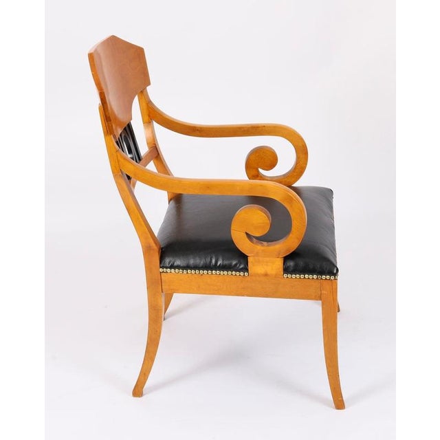 Antique 19th Century Swedish Biedermeier Birchwood Ebonized Armchairs, Set of 2 For Sale - Image 12 of 13