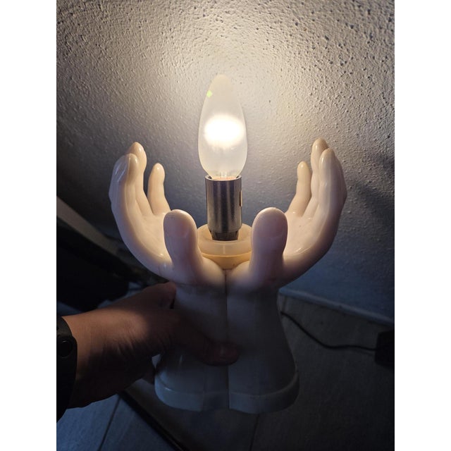 Plastic Vintage Globe Wall Lamp in White Ceramic and Plastic, 1980s For Sale - Image 7 of 8