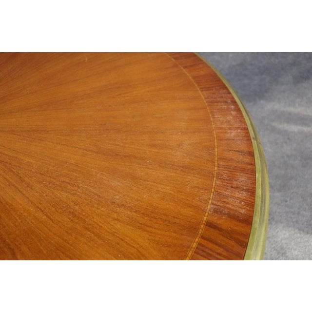 French Superb Bronze Mounted French Louis XV Style Round Dining Table 3 Leaves For Sale - Image 3 of 16